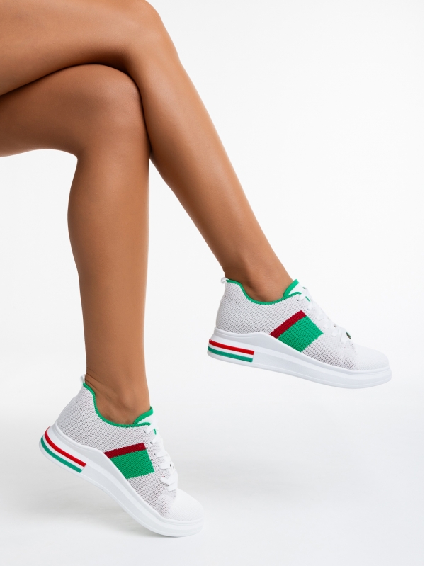 Teyana fehér és zöld, női sport cipő, textil anyagból - Kalapod.hu