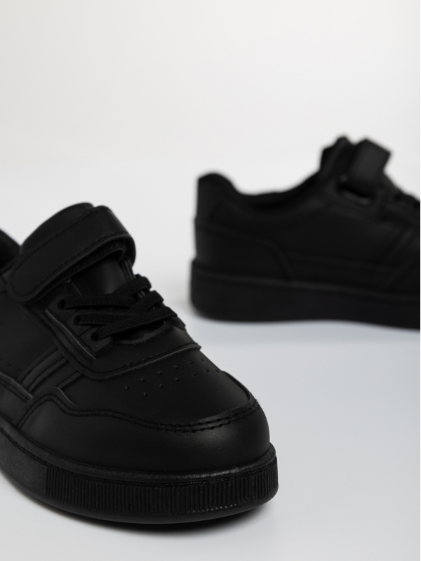 Navi fekete, gyerek sport cipő,  ökológiai bőrből, 4 - Kalapod.hu