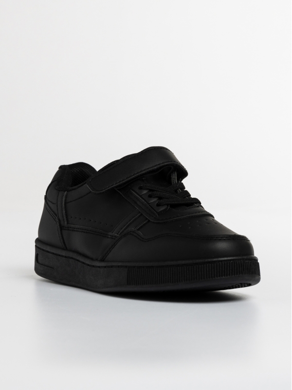 Navi fekete, gyerek sport cipő,  ökológiai bőrből, 2 - Kalapod.hu