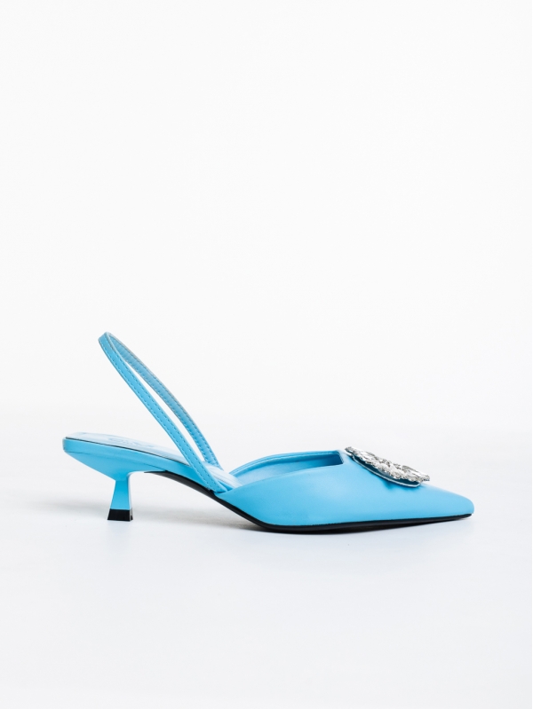 Salinda kék, női cipő, ökológiai bőrből, 5 - Kalapod.hu