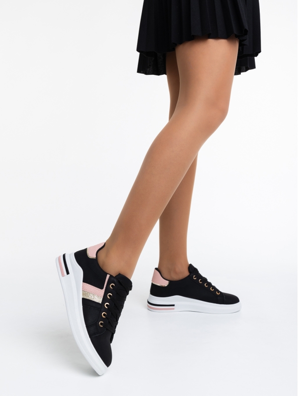 Sebrina fekete, női sport cipő, ökológiai bőrből - Kalapod.hu