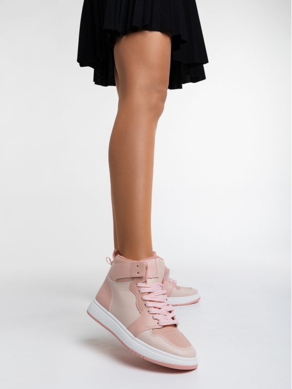 Saskia rózsaszín női sport cipő  ökológiai bőrből, 2 - Kalapod.hu