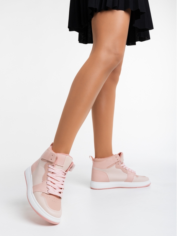 Saskia rózsaszín női sport cipő  ökológiai bőrből, 3 - Kalapod.hu