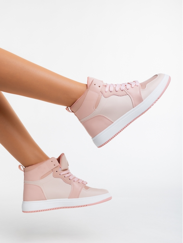 Saskia rózsaszín női sport cipő  ökológiai bőrből, 4 - Kalapod.hu
