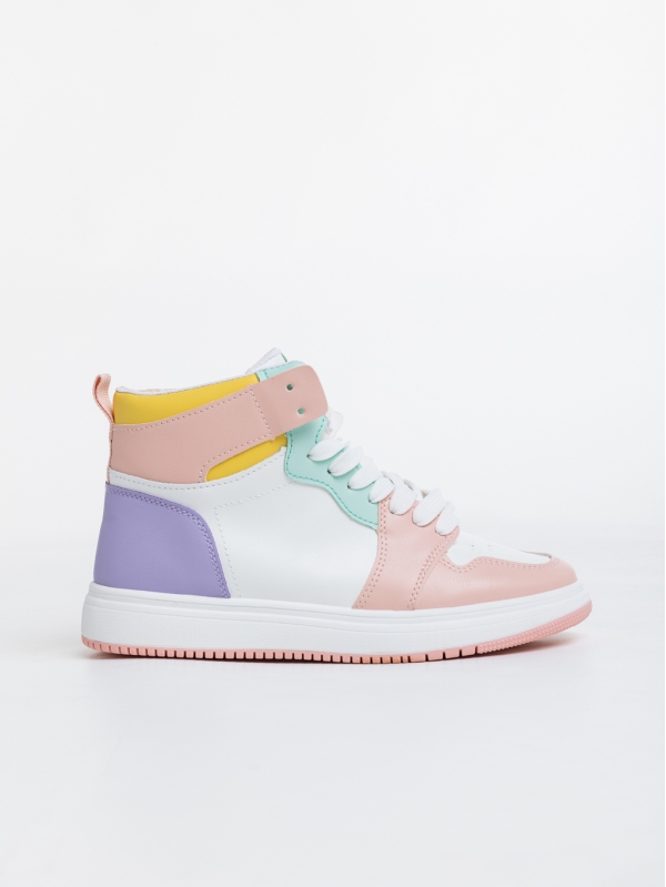 Saskia fehér és rózsaszín női sport cipő  ökológiai bőrből, 5 - Kalapod.hu