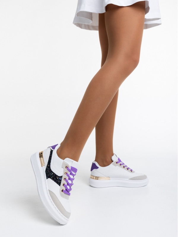Samya fekete fehér női sport cipő  ökológiai bőrből - Kalapod.hu