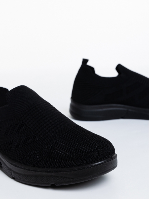 Eliseo fekete, férfi sport cipő, textil anyagból, 4 - Kalapod.hu
