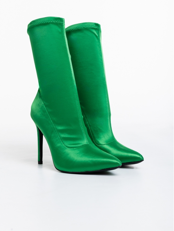 Lionesse zöld női bokacsizma textil anyagból, 2 - Kalapod.hu