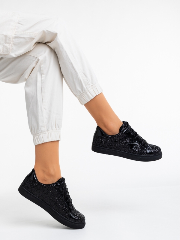 Deitra fekete női sport cipő textil anyagból - Kalapod.hu