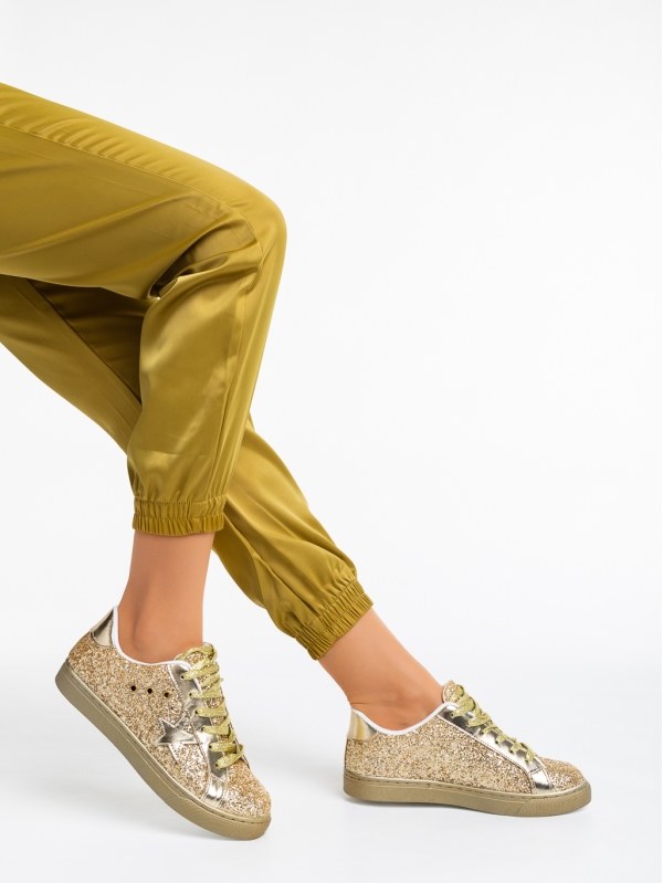 Deitra aranyszínű női sport cipő textil anyagból - Kalapod.hu