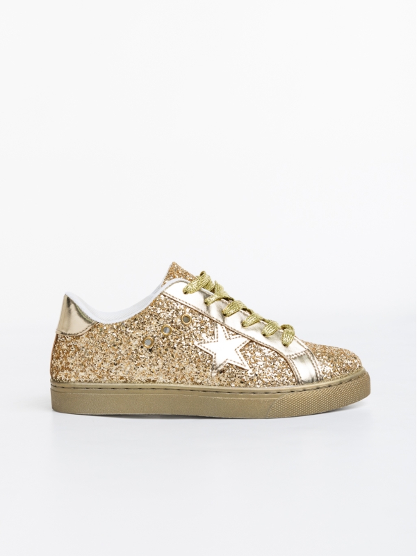 Deitra aranyszínű női sport cipő textil anyagból, 5 - Kalapod.hu
