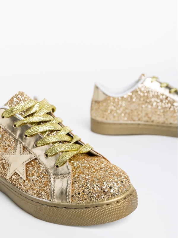 Deitra aranyszínű női sport cipő textil anyagból, 6 - Kalapod.hu