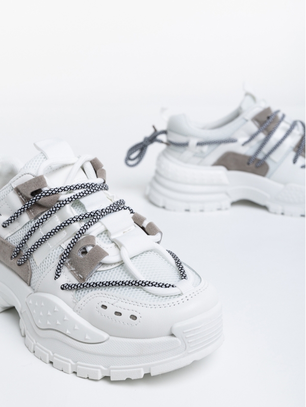 Nithya fehér női sport cipő textil anyagból, 6 - Kalapod.hu