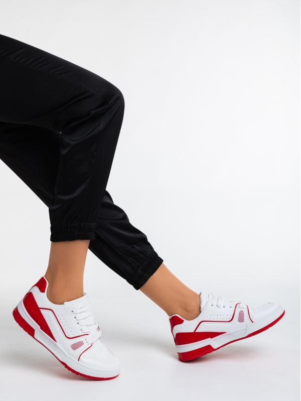 Aloysia fehér és piros női sport cipő ökológiai bőrből - Kalapod.hu