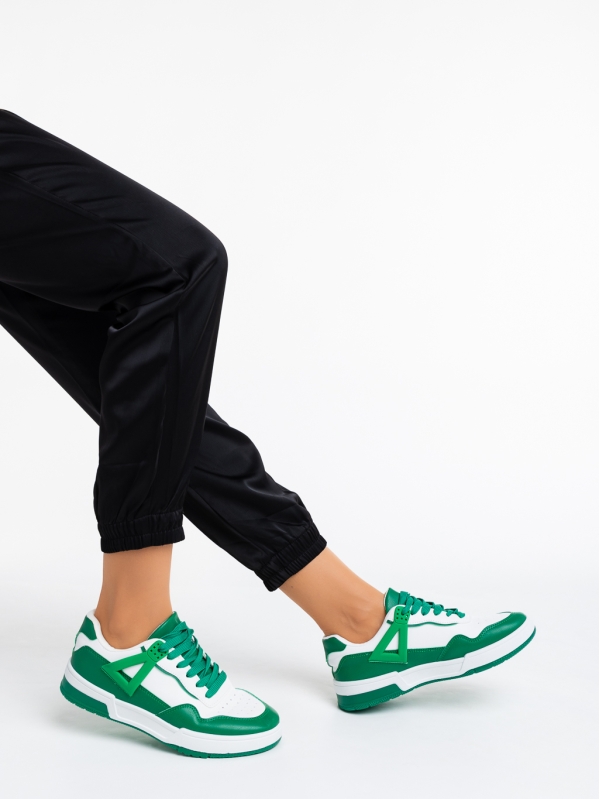 Milla fehér és zöld női sport cipő ökológiai bőrből - Kalapod.hu