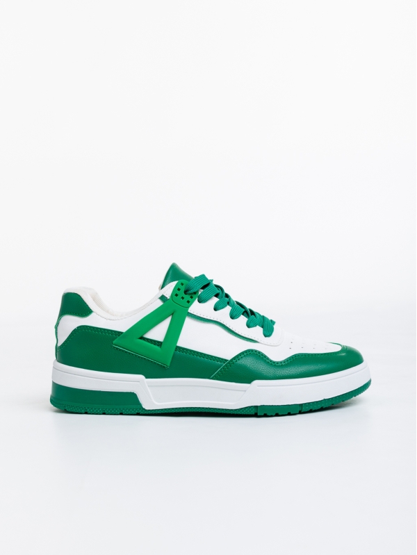 Milla fehér és zöld női sport cipő ökológiai bőrből, 5 - Kalapod.hu