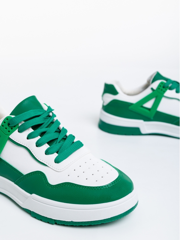 Milla fehér és zöld női sport cipő ökológiai bőrből, 6 - Kalapod.hu