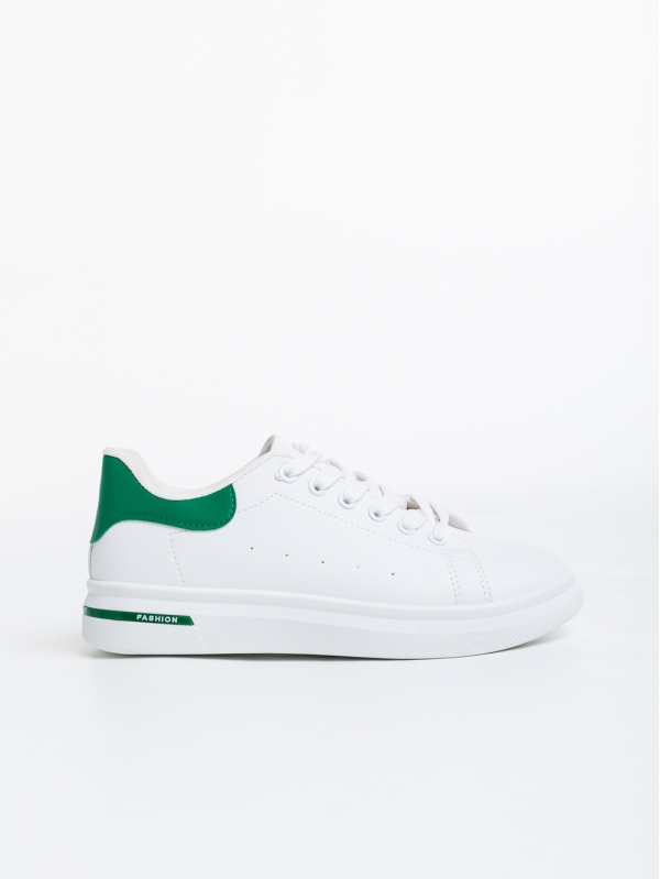 Kassiopeia fehér és zöld női sport cipő ökológiai bőrből, 5 - Kalapod.hu