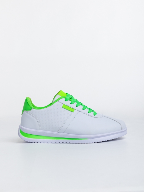 Zinovia fehér és zöld női sport cipő ökológiai bőrből, 5 - Kalapod.hu