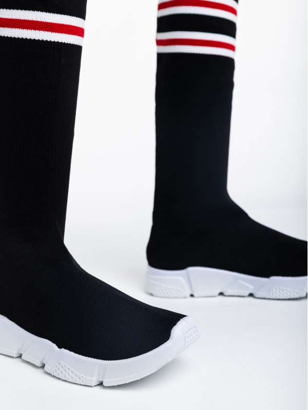 Alisa fekete fehér, női sport cipő,  textil anyagból, 6 - Kalapod.hu