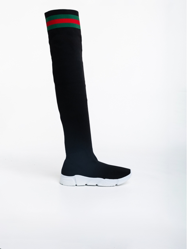 Tessie fekete fehér, női sport cipő,  textil anyagból, 5 - Kalapod.hu