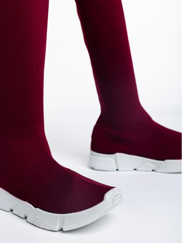 Eryka gránátszínű, női sport cipő,  textil anyagból, 6 - Kalapod.hu