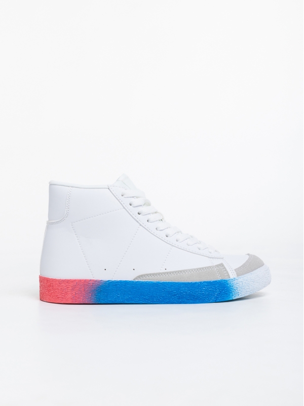 Kianna fehér és kék, női sport cipő,  ökológiai bőrből, 5 - Kalapod.hu