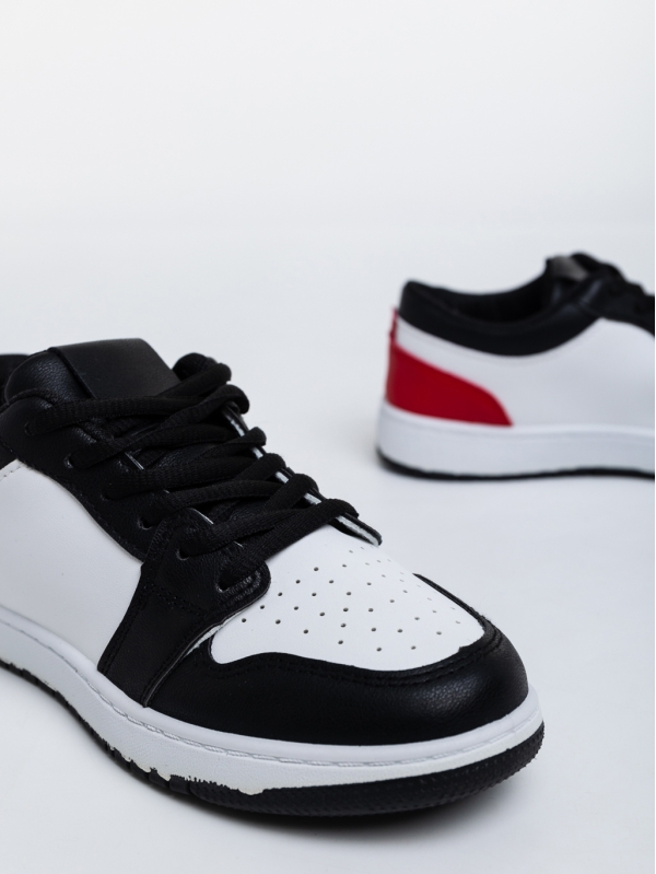 Tatyanna fekete és piros, női sport cipő,  ökológiai bőrből, 6 - Kalapod.hu
