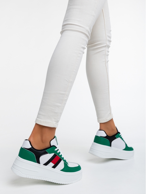 Ayano zöld női sport cipő ökológiai bőrből, 3 - Kalapod.hu