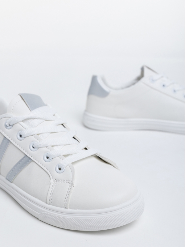 Virva fehér és ezüstszínű női sport cipő ökológiai bőrből, 6 - Kalapod.hu