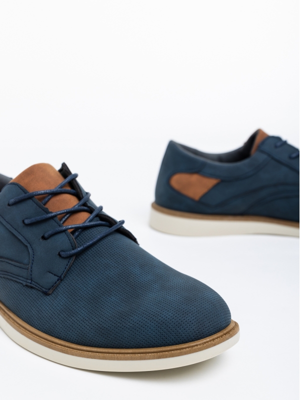 Fabien kék férfi cipő ökológiai bőrből, 4 - Kalapod.hu