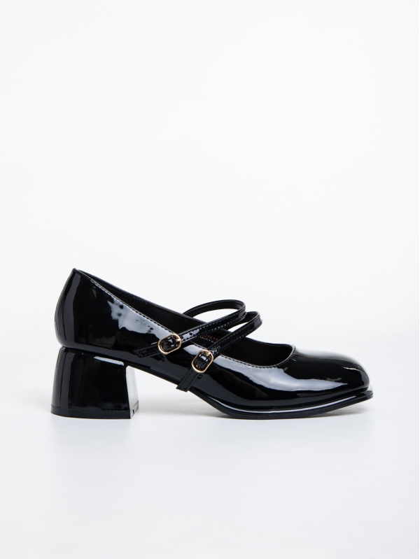 Christelle fekete női magassarkú cipő lakkozott ökológiai bőrből, 5 - Kalapod.hu
