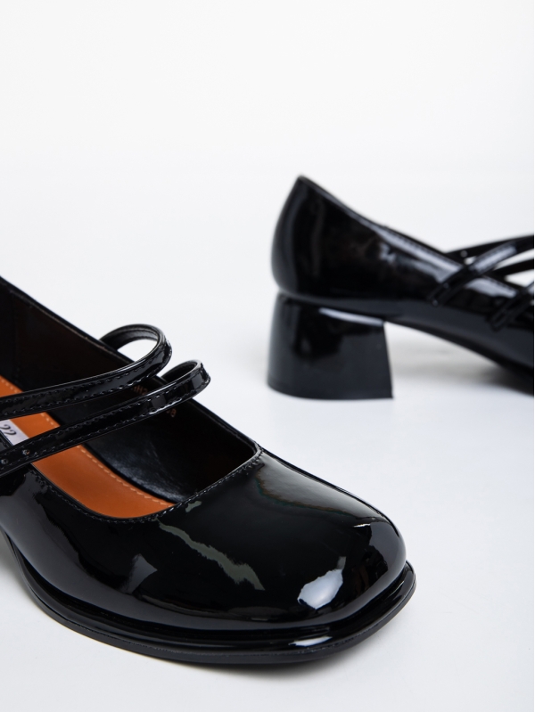 Christelle fekete női magassarkú cipő lakkozott ökológiai bőrből, 6 - Kalapod.hu