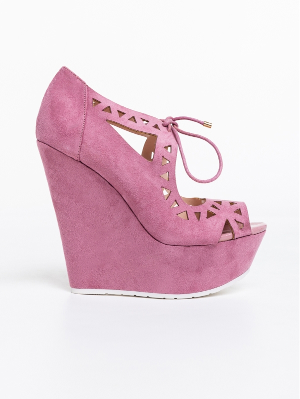 Shyama rózsaszín, női cipő, textil anyagból, 5 - Kalapod.hu