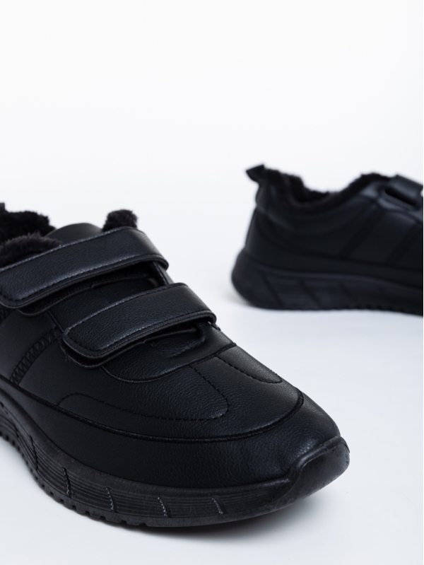Tristian fekete, férfi sport cipő, ökológiai bőrből, 4 - Kalapod.hu