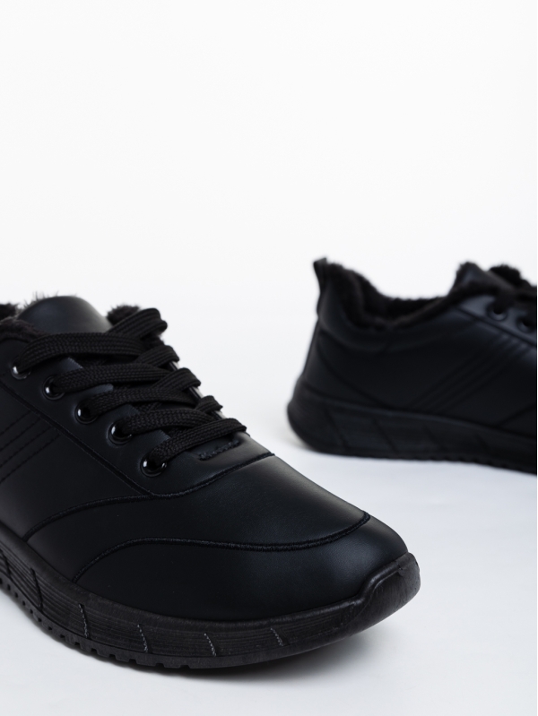 Jorah fekete, férfi sport cipő, ökológiai bőrből, 4 - Kalapod.hu