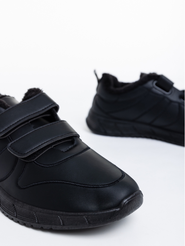 Osman fekete, férfi sport cipő, ökológiai bőrből, 4 - Kalapod.hu