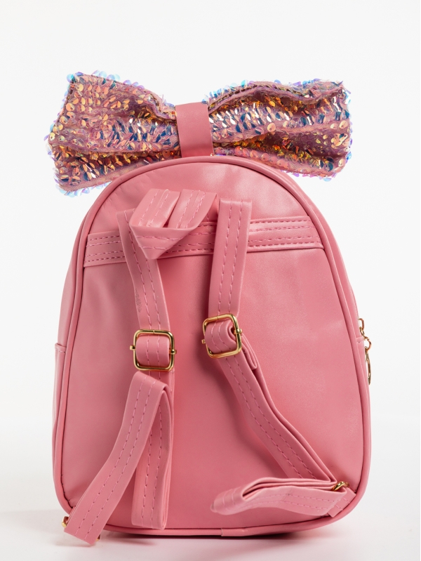 Fairy sötét rózsaszín  gyerek hátizsák textil anyagból és ökológiai bőrből, 4 - Kalapod.hu