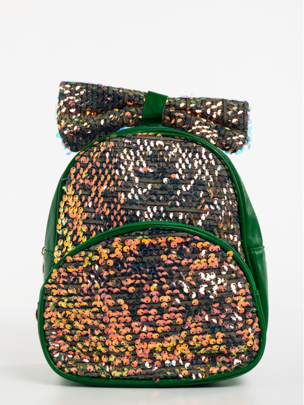Fairy zöld gyerek hátizsák textil anyagból és ökológiai bőrből - Kalapod.hu