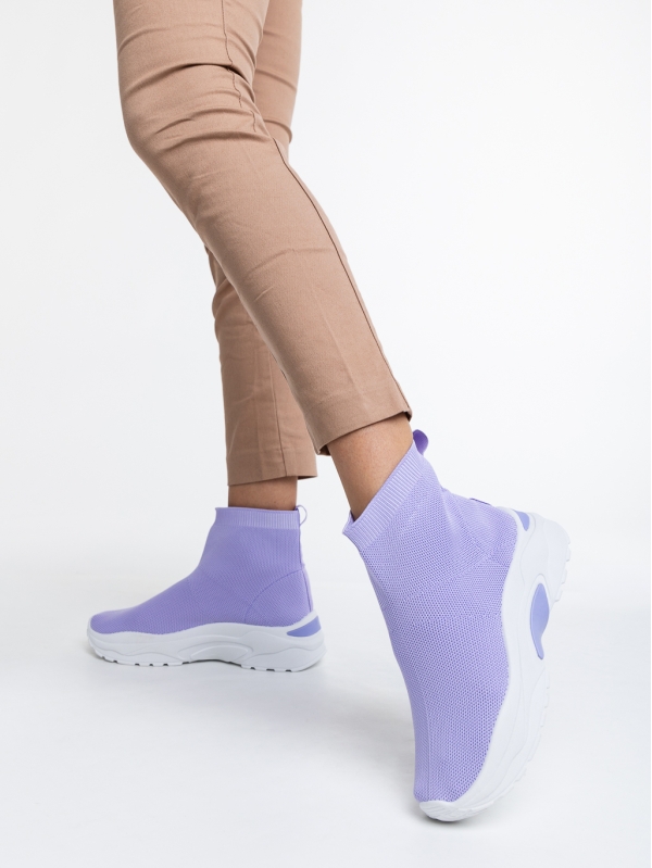 Bedelia lila, női sport cipő, textil anyagból, 2 - Kalapod.hu