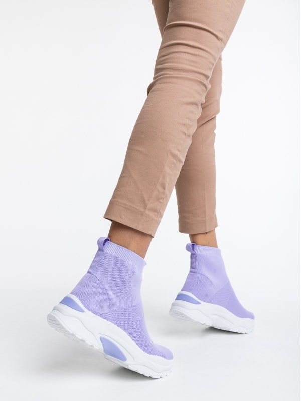 Bedelia lila, női sport cipő, textil anyagból, 3 - Kalapod.hu