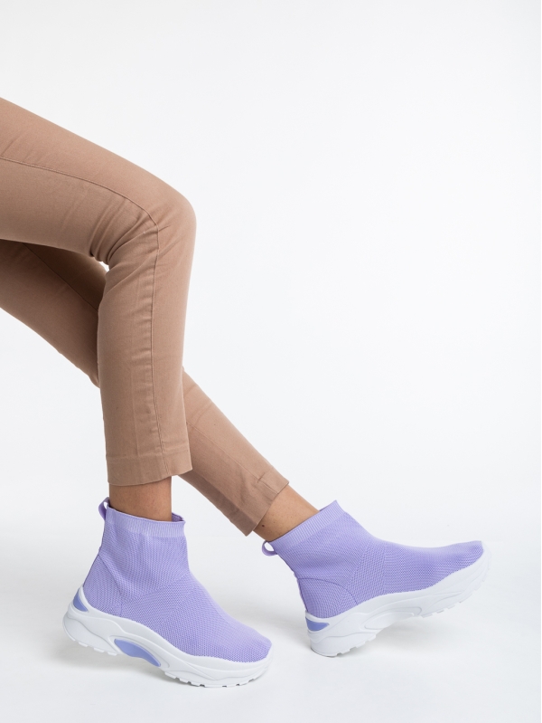 Bedelia lila, női sport cipő, textil anyagból, 4 - Kalapod.hu