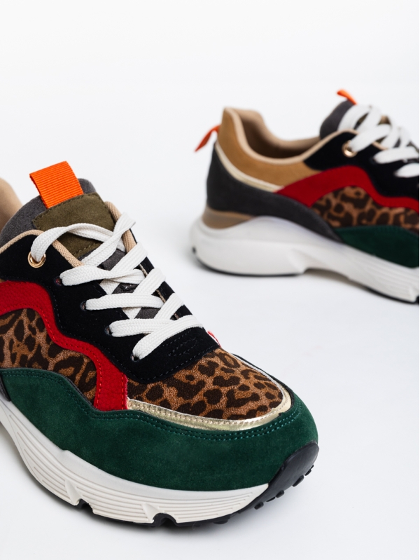 Doireann leopárd mintás, női sport cipő, textil anyagból, 6 - Kalapod.hu