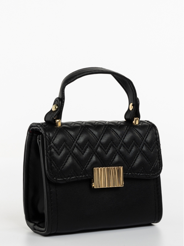 Saffira fekete, női, ökológiai bőr táska, 2 - Kalapod.hu