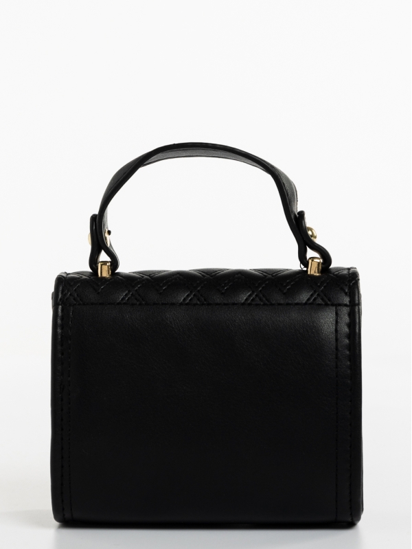 Saffira fekete, női, ökológiai bőr táska, 5 - Kalapod.hu