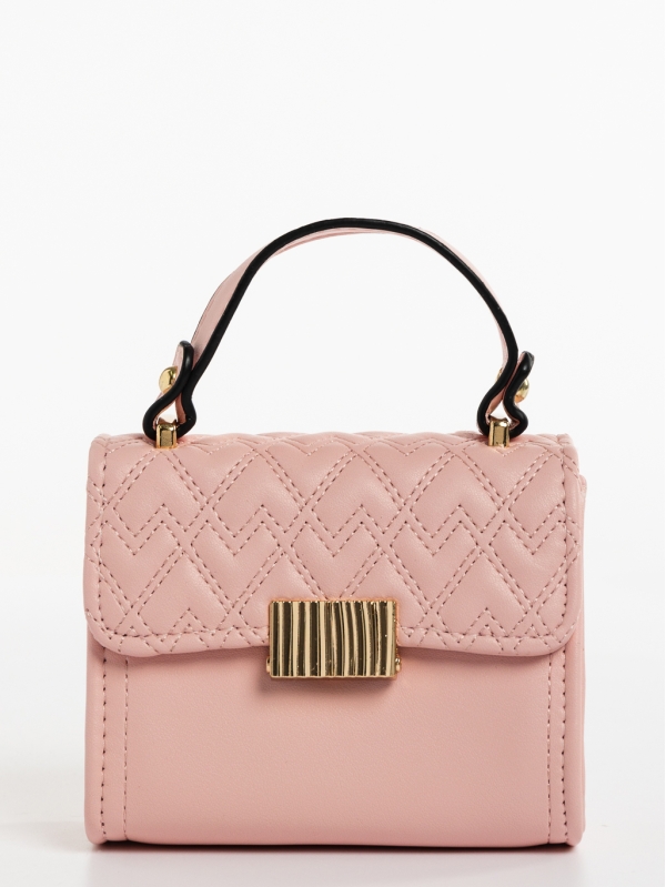 Saffira rózsaszín, női, ökológiai bőr táska, 3 - Kalapod.hu