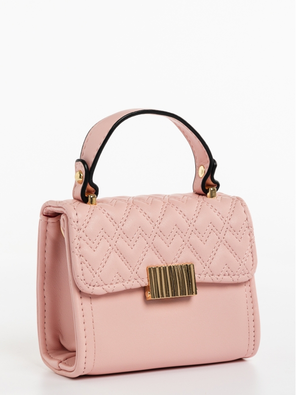 Saffira rózsaszín, női, ökológiai bőr táska, 2 - Kalapod.hu