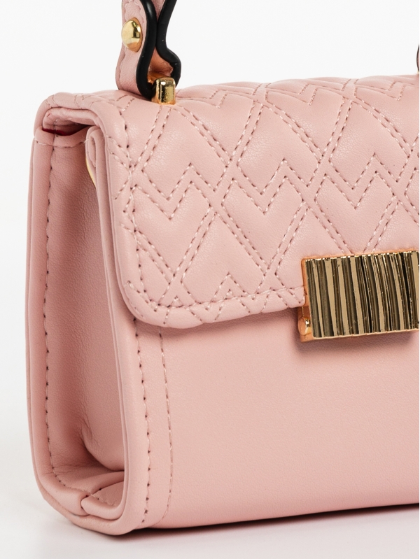 Saffira rózsaszín, női, ökológiai bőr táska, 4 - Kalapod.hu