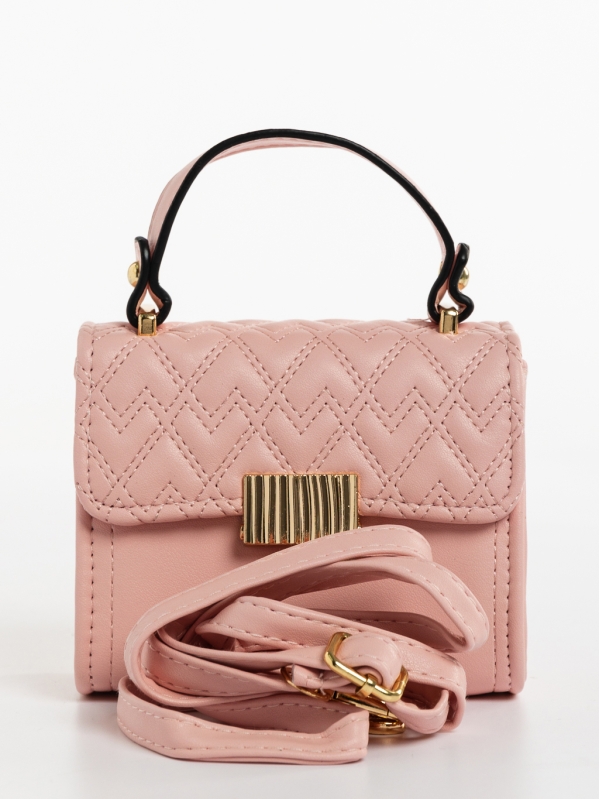 Saffira rózsaszín, női, ökológiai bőr táska, 6 - Kalapod.hu