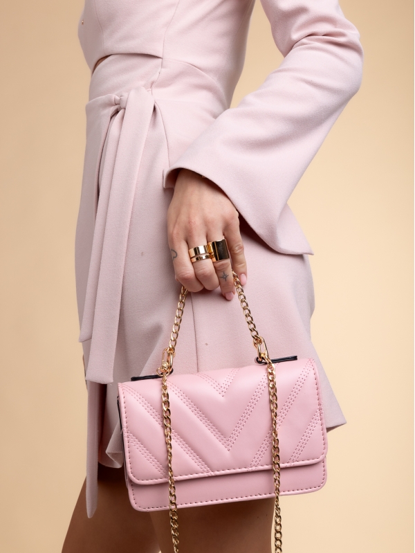 Louiza rózsaszín, női, ökológiai bőr táska - Kalapod.hu